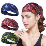Wide Printed Sports Headband For Yoga Workouts_Cwmm7949