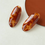Marble Pattern Oval Resin Hair Barrettes For Women_Cwaha0753