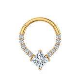 SQUARE NOSE HOOP WITH TEARDROP ZIRCON CLICKER_CWMM9602