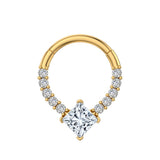 SQUARE NOSE HOOP WITH TEARDROP ZIRCON CLICKER_CWMM9602