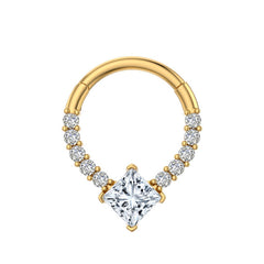 SQUARE NOSE HOOP WITH TEARDROP ZIRCON CLICKER_CWMM9602