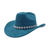 Western Ethnic Suede Cowboy Fedora For Men Women_Cwah04424