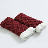 Winter Knee Pads Diamond Grid Plus Fleece Socks_Cwms0760