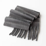 PLAID FLUFFY SCARF WARM TASSEL WINTER WRAP_CWASC0996