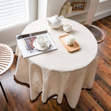 HOUSEHOLD SOLID COLOR KHAKI TASSEL DINING TABLE_CWMM0941