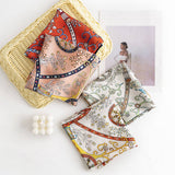 FLORAL SATIN SQUARE SCARF FOR WOMEN S ELEGANCE_CWASC0498