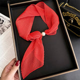 Ivory Crinkle Pearl Magnetic Silk Scarf_Cwasc03937