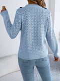 Wooden Ear Side Long Sleeve Hollow Sweater