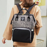 MULTIFUNCTIONAL LEOPARD PRINT MOTHER AND BABY BAG_CWAB2222