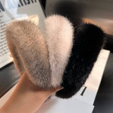 SOLID COLOR WINTER FUR HAIRBAND HEADBAND HEADDRESS_CWAHA3322
