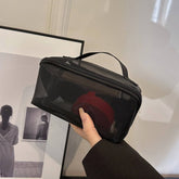 Large Capacity Simple Mesh Portable Cosmetic Bag_Cwab4465