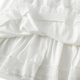 LACE PATCHWORK RUFFLE HEM HIGH WAIST MAXI SKIRT_CWBMS0356