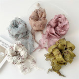 PLEATED EMBOSSED TRIANGLE SCARF CHIC NECK WRAP_CWASC0853