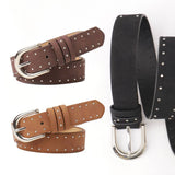 Pressed Bead Cowboy Style Suede Buckle Belt