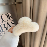Large Rabbit Fur Hair Claw - Fluffy Winter Clip_Cwasc03146