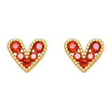 MINI COLORED ZIRCON HEART SHAPED EARRINGS_CWAJE0974