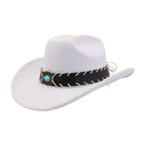 Western Ethnic Wool Fedora Hat Jazz Cowboy Style_Cwah04496
