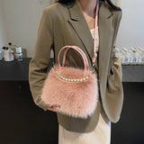 Winter Fashion Pearl Small Square Bag Plush Bag_Cwab3964