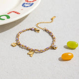 ROMANTIC 18K GOLD CLOVER PALM CHARM BRACELET_CWAJE4813