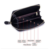 FASHION COWHIDE LONG ZIPPER GENUINE LEATHER WALLET_CWAB3736