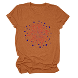 Trendy Loose Star Fireworks Graphic Tee For Women