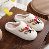 CUTE DEER HORN CHRISTMAS ELEMENT COTTON SLIPPERS_CWSHS0448