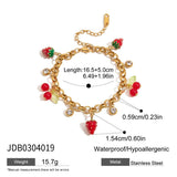 LUXURY 18K GOLD STRAWBERRY CHERRY ZIRCON BRACELET_CWAJE4774