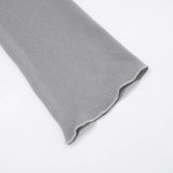 Solid-Color Round-Neck Button-Decorated T-Shirt