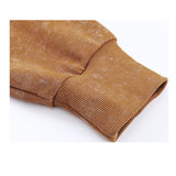 Vintage Washed Woolen Coat With Folded Collar