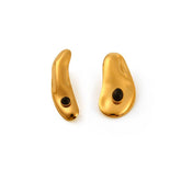STAINLESS STEEL IRREGULAR NATURAL STONE EARRINGS_CWMM8909