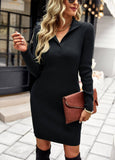 Waist In Warm One-Step Sweater Dress