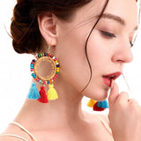 CREATIVE RATTAN TASSEL HAND WOVEN EARRINGS_CWAJE1664