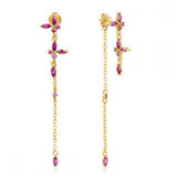 GEOMETRIC ZIRCON OCTAGONAL CHAIN EARRINGS_CWAJE1722