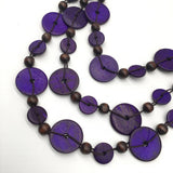 HANDMADE COCONUT WOOD BEADED MULTI LAYER NECKLACE_CWMM4569