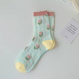 Women Thin Cute Three-Dimensional Flower Socks_Cwms0429