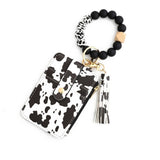 SILICONE BRACELET LEATHER WALLET TASSEL KEYCHAIN_CWAJE0659