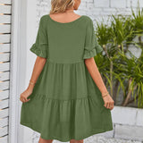 V-Neck Doll Outfit Three-Layer Pleated Dress