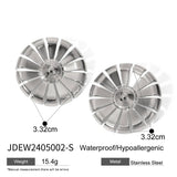 PERSONALIZED DAISY SHAPED ROUND EARRINGS_CWAJE1889