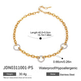 18K GOLD SILVER HAMMERED ROUND PENDANT NECKLACE_CWAJE4859
