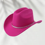 Unisex Ethnic Western Wide Brim Sun Cowboy Hat_Cwah3652