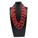 HAND WOVEN COCONUT SHELL WOOD ROUND BEAD NECKLACE_CWMM4555