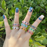 MULTICOLOR OIL DRIP OPEN PERSONALITY HIP HOP RING_CWAJE1743
