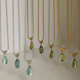 Fashionable Water Drop Blue Ocean Necklace_Cwaje05660