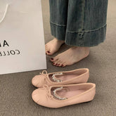 RHINESTONE STRAP FLAT MARY JANE BOW BALLET FLATS_CWSHF0118