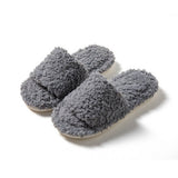 SIMPLE HOME CURLY OPEN PLUSH COTTON SLIPPERS_CWSHS0847