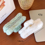FAUX RABBIT FUR HAIR CLAW ELEGANT WINTER STYLE_CWABE0198