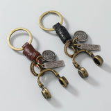 HAND WOVEN VINTAGE COWHIDE KEYCHAIN_CWMM4789