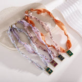 HANDMADE ZODIAC SILK SCARF NECKLACE WITH ENAMEL_CWMM8838