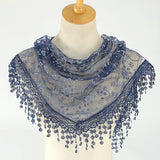 SPRING AND AUTUMN FLORAL HOLLOW LACE TRIANGLE VEIL_CWMM1984