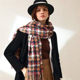 PLAID FRINGE SCARF TRENDY WINTER WRAP_CWASC0199